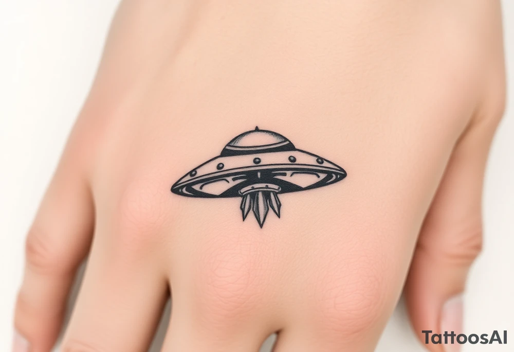 Small UFO tattoo idea