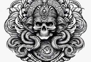 aztec snake sleeve tattoo idea