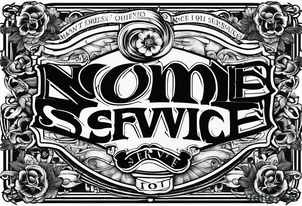 Text "no one service" tattoo idea