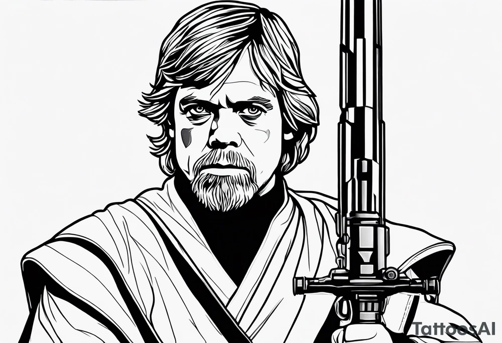 Luke Skywalker with grogu tattoo idea