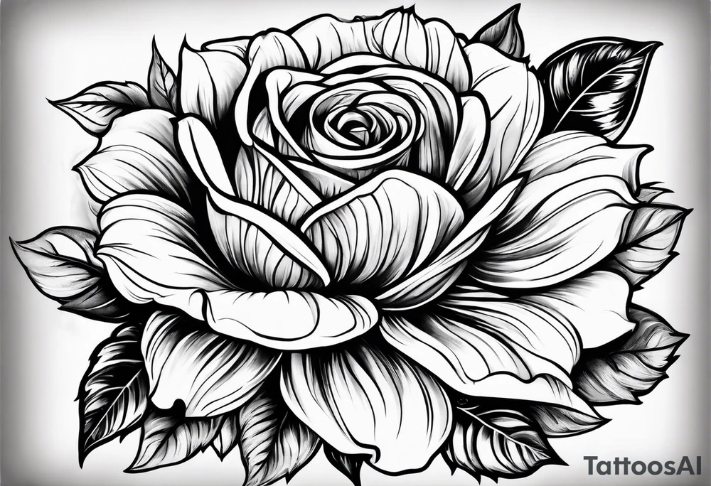 sunflower  rose tattoo idea