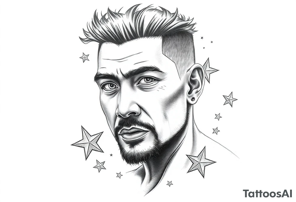 last Namr Obando with stars tattoo idea