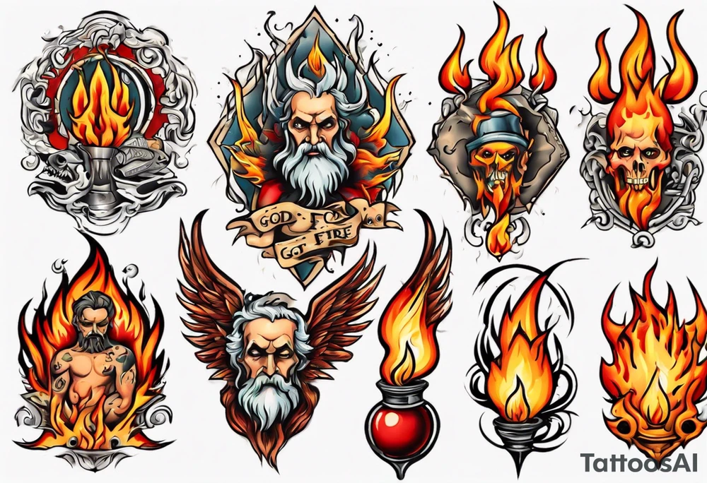 God on fire tattoo idea