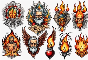 God on fire tattoo idea