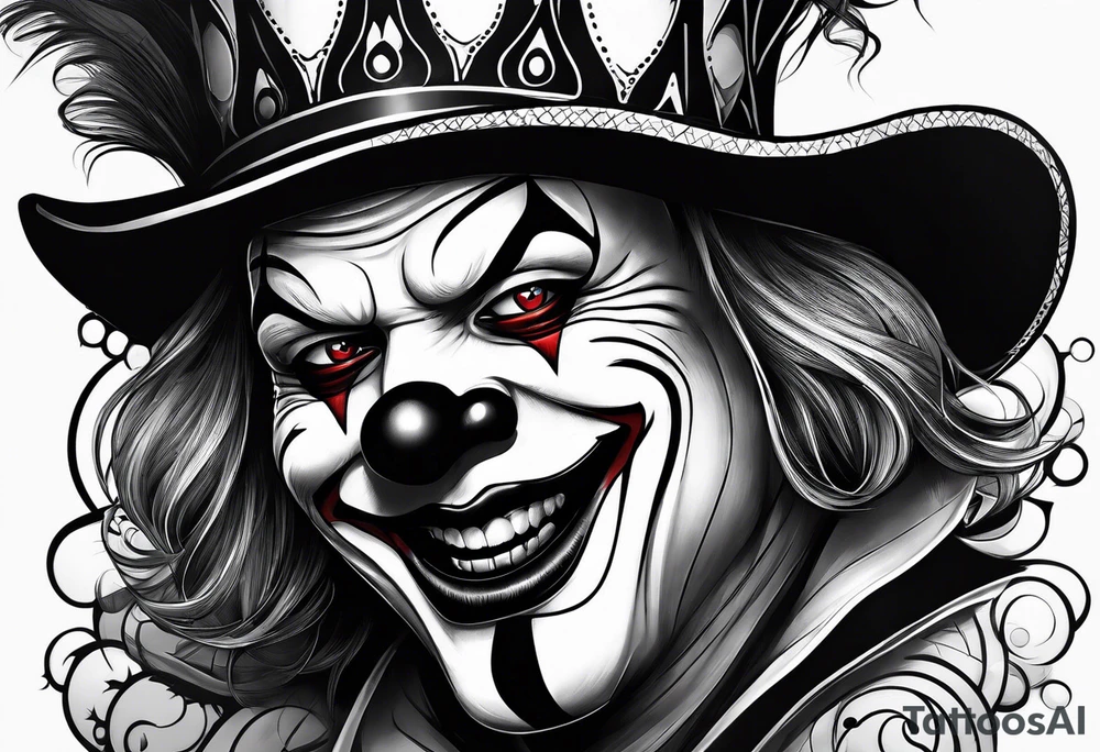 Clown face tattoo idea