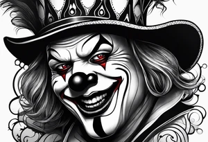 Clown face tattoo idea