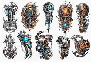 mechanical arm tattoo idea