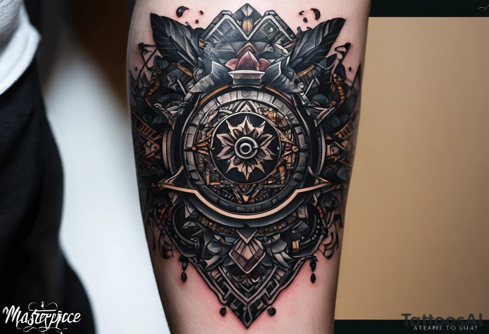 I want to generate a tattoo for my forearm where the elements will be part of my story of life the base of the tattoo its a computer chip because my profession and passion is related to computer, I also like sports in general such as soccer, snowboard, surf, motorbike, cars part of my story it was moving from brazil to Australia and I am really grateful for my life now because I started from the bottom and really value my family and values, I also want a fine line style and minimalistic tattoo idea