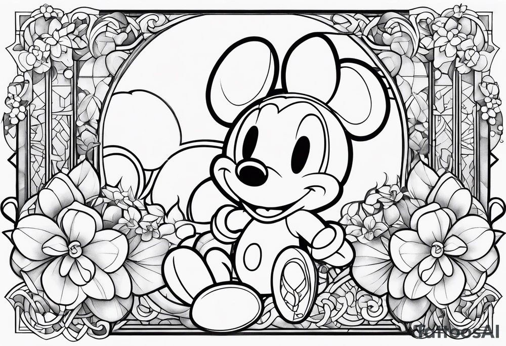 mickey mouse and my melody tattoo idea