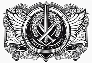 Valhalla stairs  sword shield tattoo idea