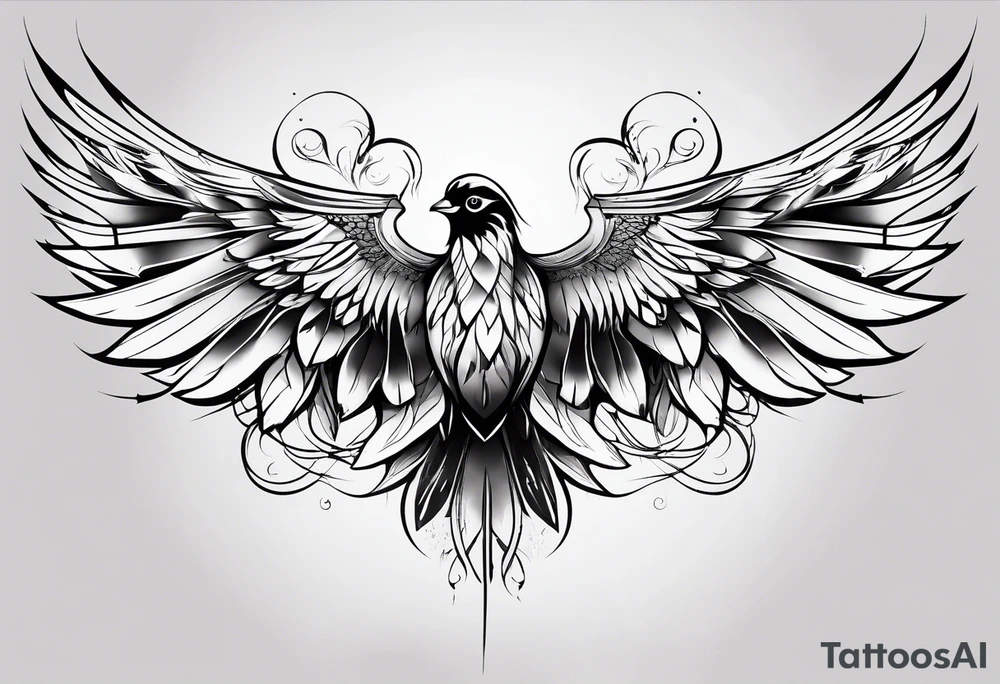 bird wings tattoo idea