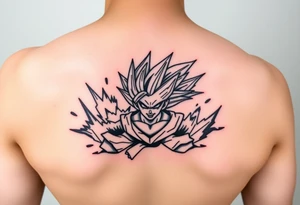 legendary dragonball z scene with energy aura and power effects tattoo idea