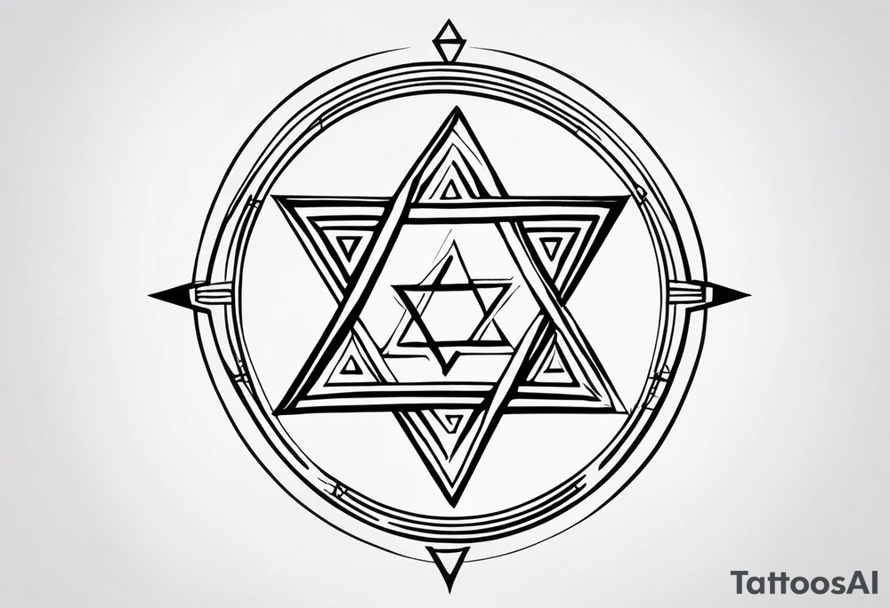 Ancient tetragrammaton to represent God's chosen one with a secret message written in Hebrew from God tattoo idea