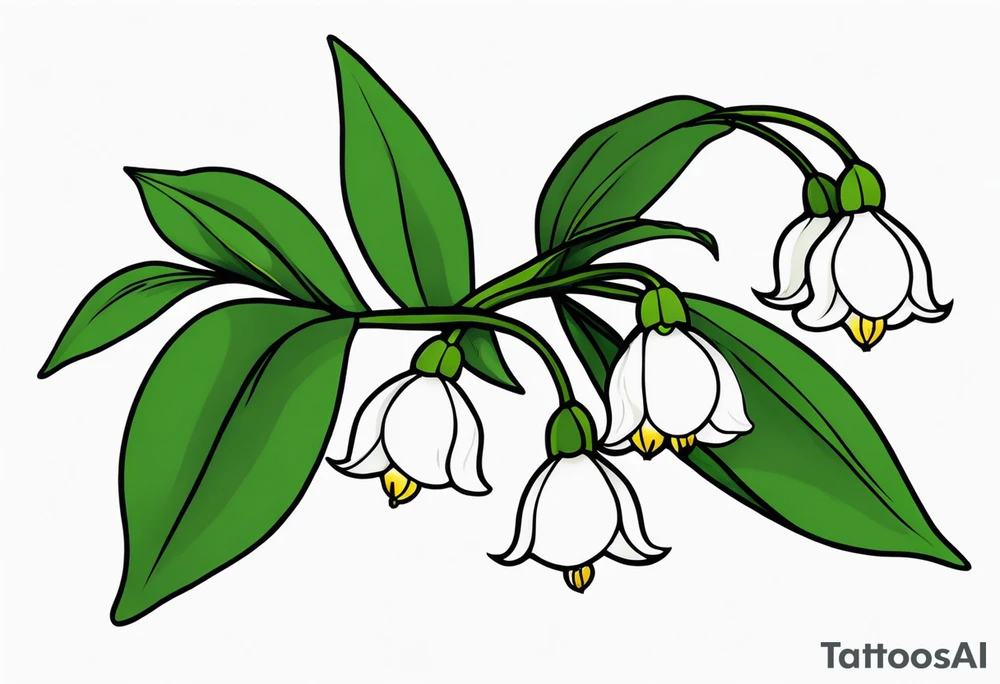 Neo traditional lily of the valley tattoo idea