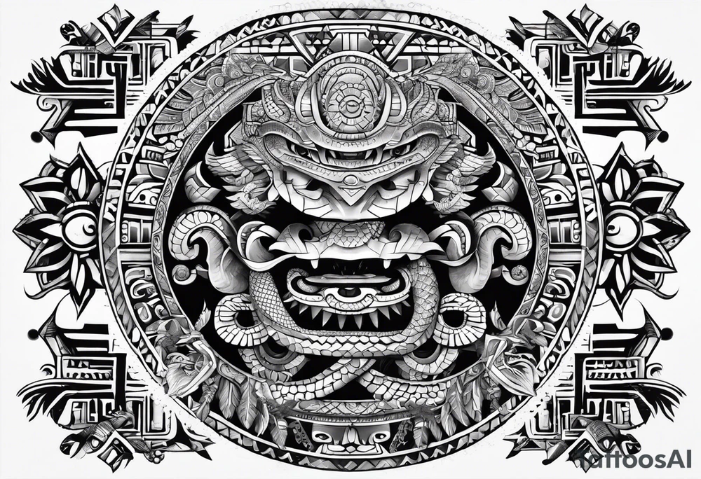 Aztec snake tattoo idea