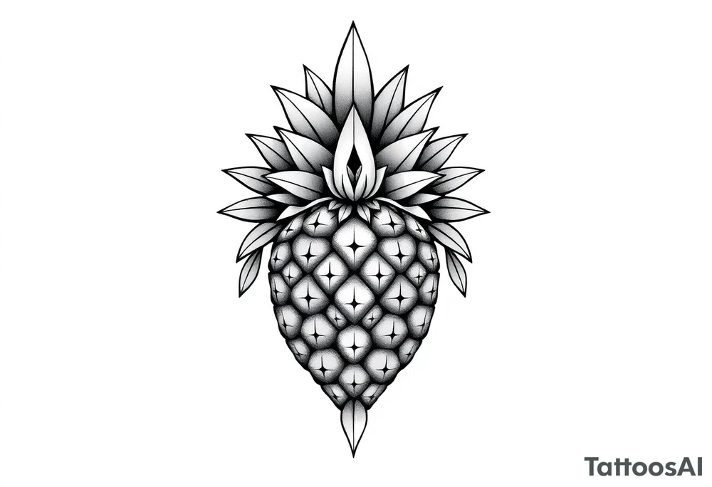 Majestic crown pineapple ,vagina, anus tattoo idea