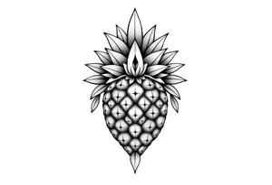 Majestic crown pineapple ,vagina, anus tattoo idea