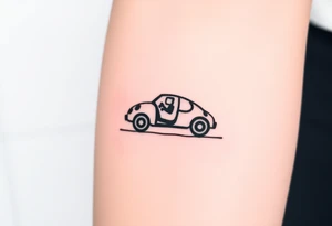 Ladybug driving car tattoo idea