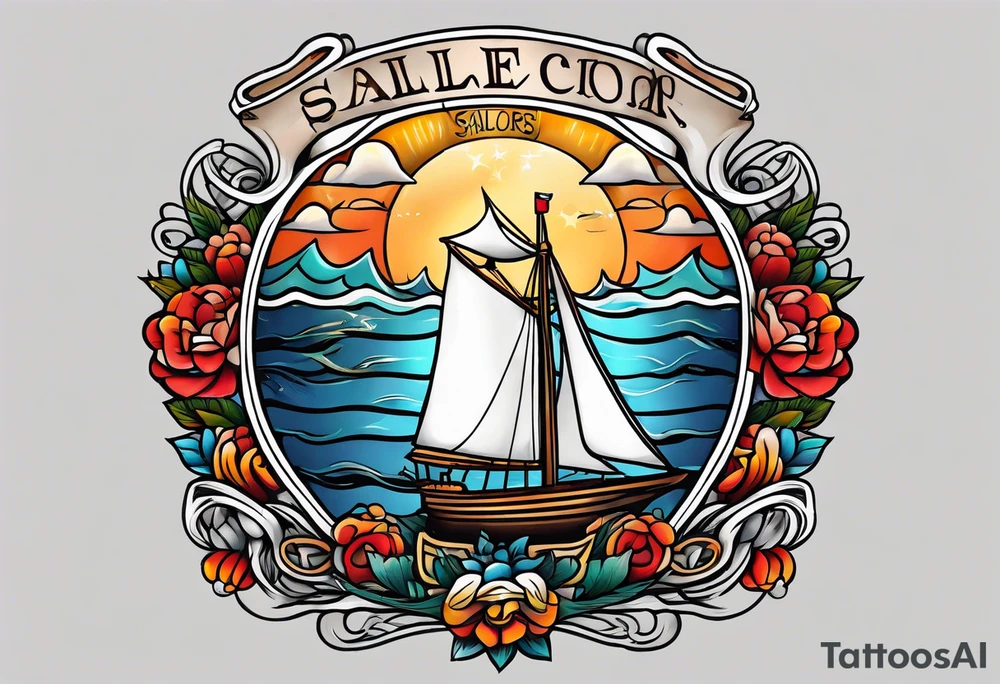 american traditional sailor tattoo idea