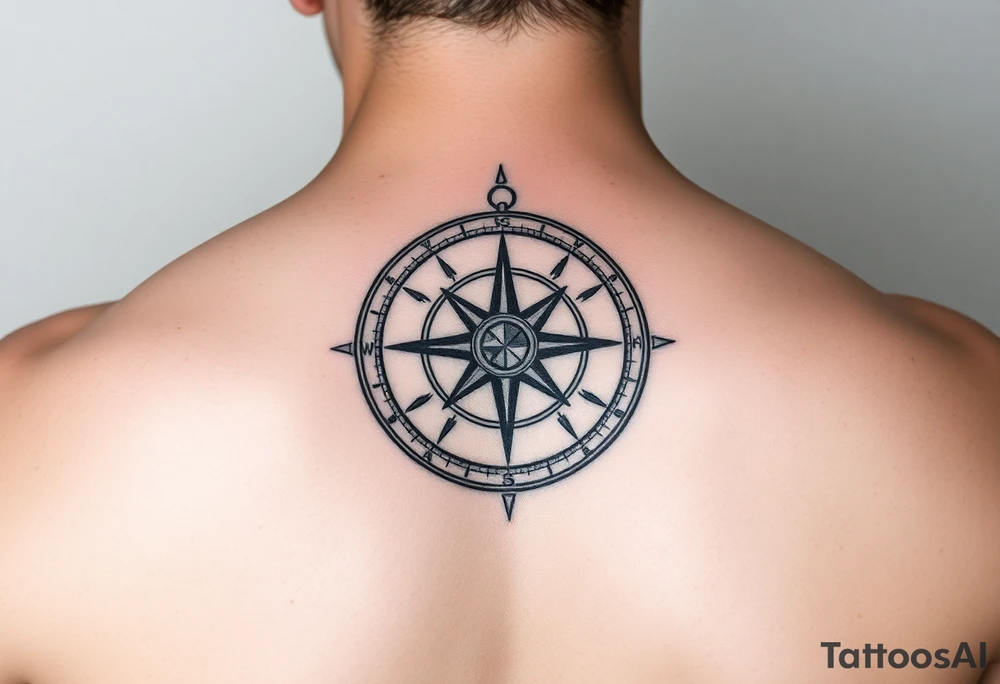 Tattoo with a compass and the constellation of Aquarius to show that the hard road you are traveling will be for the better tattoo idea