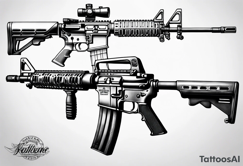 A military M4 carbine rifle tattoo idea