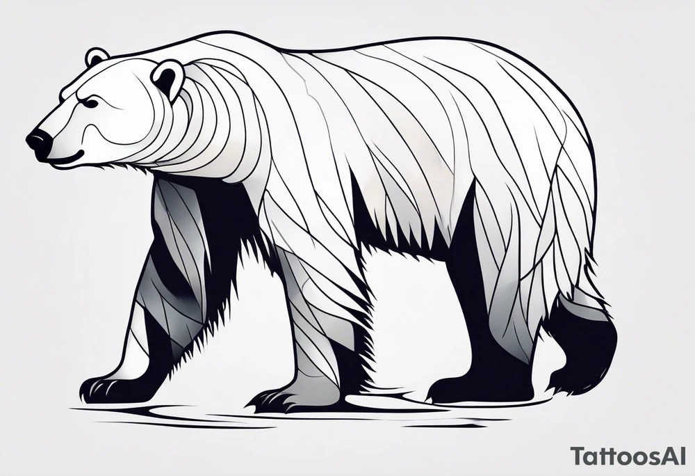 Polar bear in a minimalist but masculine 
 way tattoo idea
