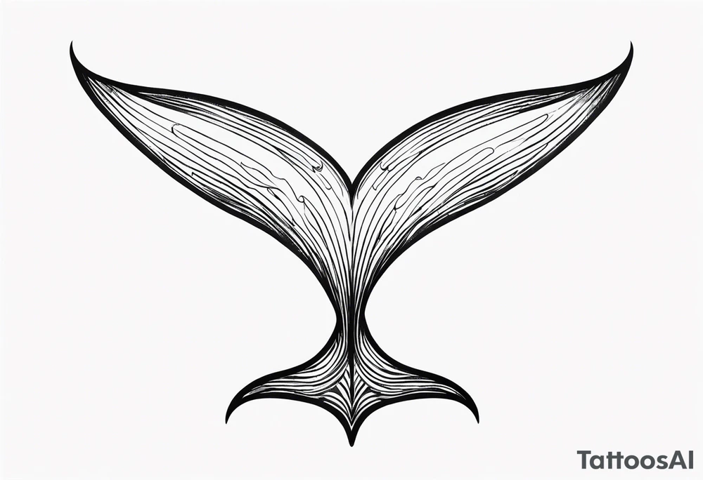 Dainty and delicate whale tail in sunset tattoo idea