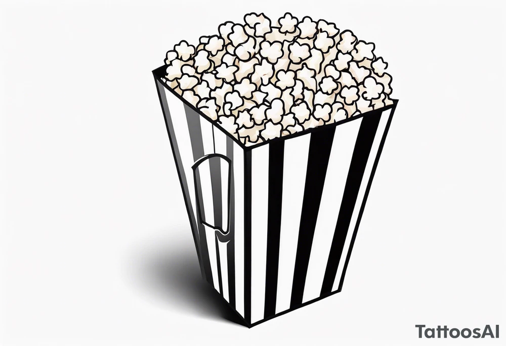 Popcorn box with vertical stripes tattoo idea