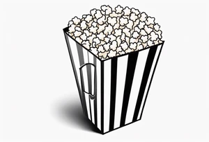 Popcorn box with vertical stripes tattoo idea