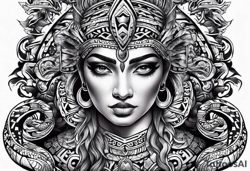aztec snake tattoo idea