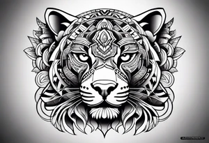 jaguar aztec shoulder tattoo idea