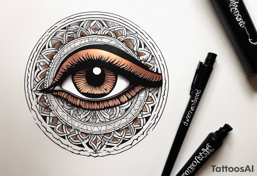 Snake eye with copper iris tattoo idea
