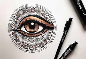 Snake eye with copper iris tattoo idea