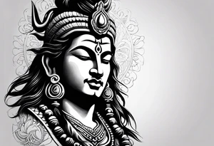 Shiva tattoo and add personality like adventure, karma , nothing is deep , positive, go with the flow tattoo idea
