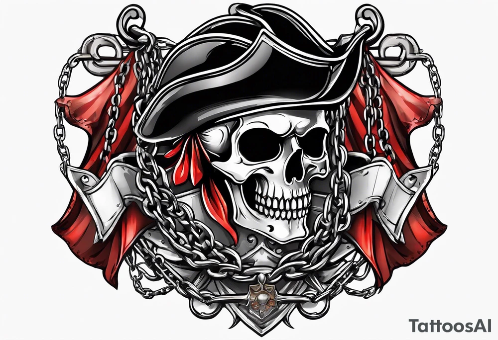 Pirate flags with chains tattoo idea