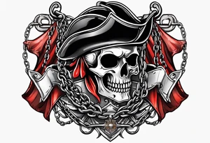 Pirate flags with chains tattoo idea