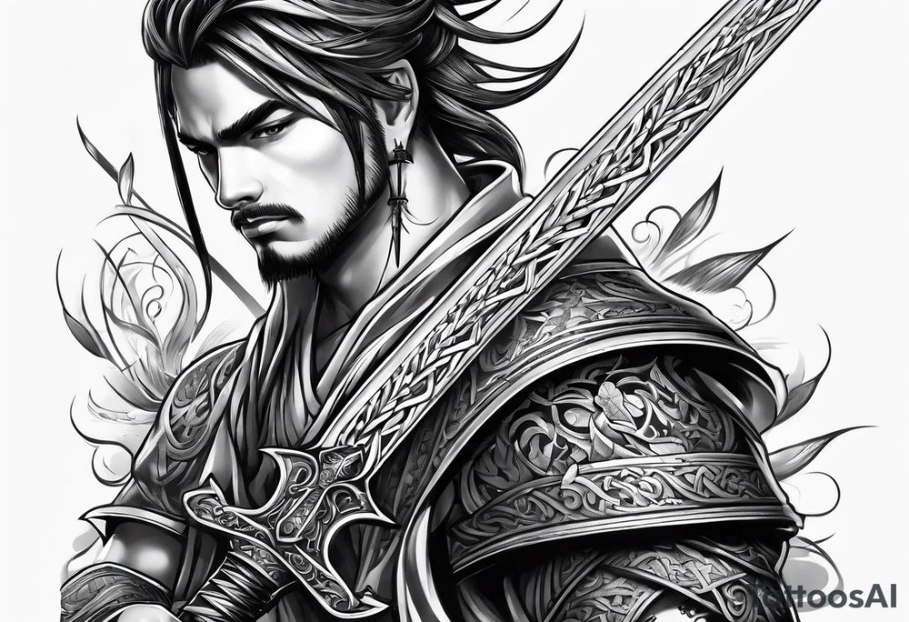 sword tattoo for back tattoo idea