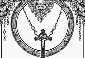 rosary with beads tattoo idea