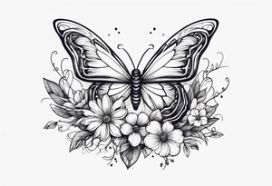 rib cage with 

 flowers and butterflies
simple design minimal sketch tattoo idea