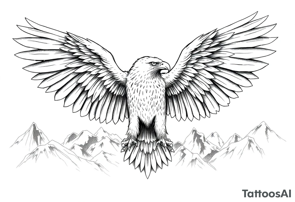 majestic eagle spreading wings against mountain peaks 

In the eagles wings put these names. 
Isabella 
joeseph
Anthony tattoo idea