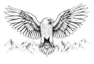 majestic eagle spreading wings against mountain peaks 

In the eagles wings put these names. 
Isabella 
joeseph
Anthony tattoo idea