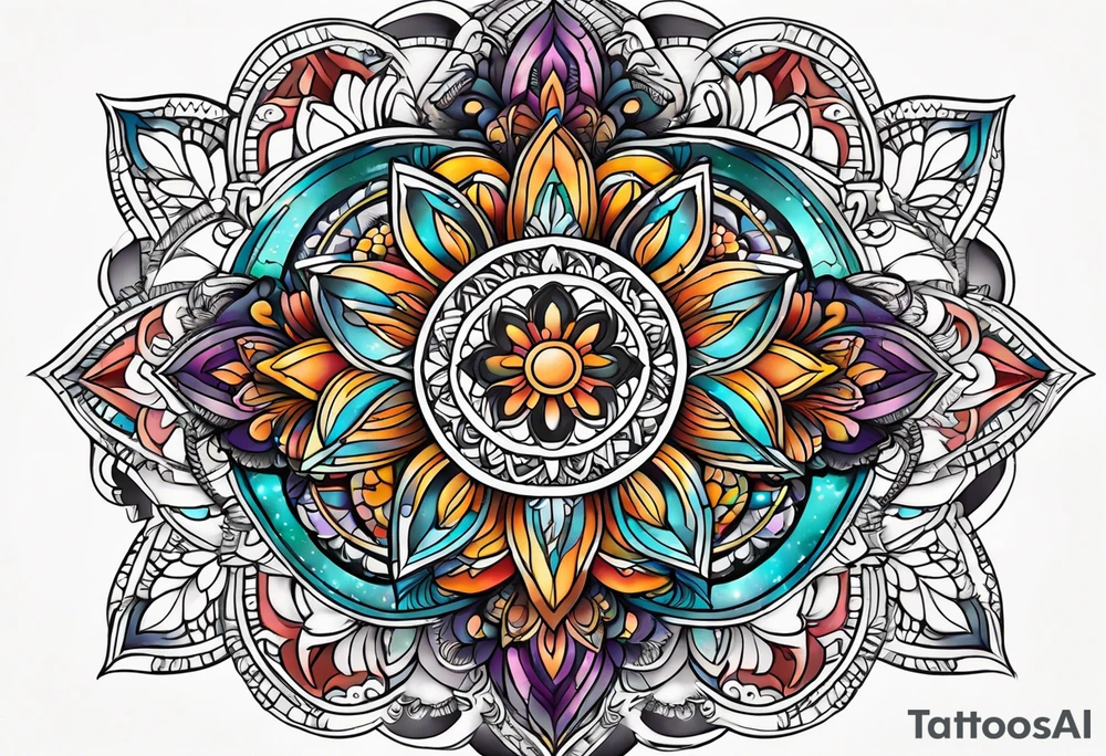Mandala mushroom tattoo idea