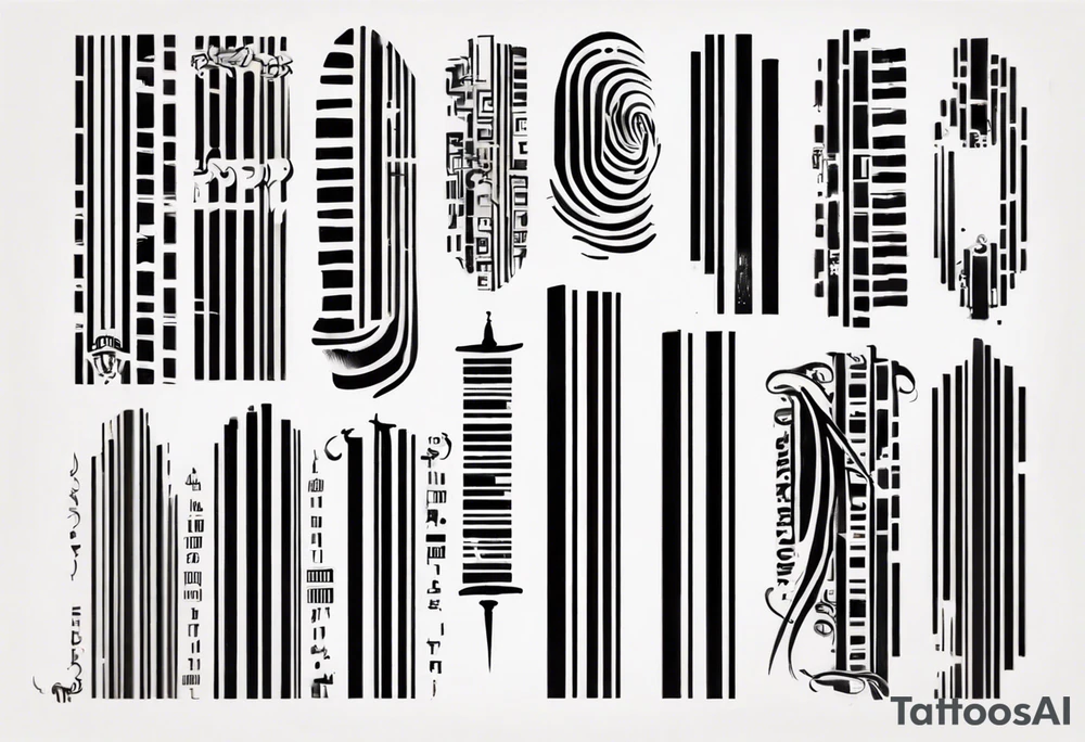 Hebrew Bar code tattoo tattoo idea