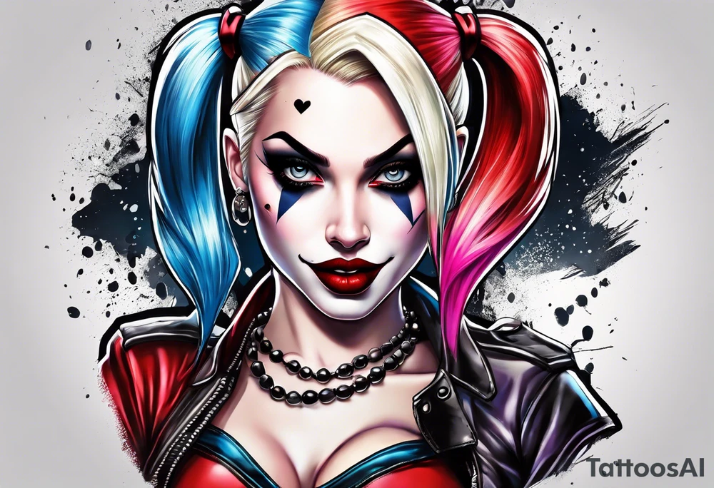 Pinup Harley Quinn tattoo idea