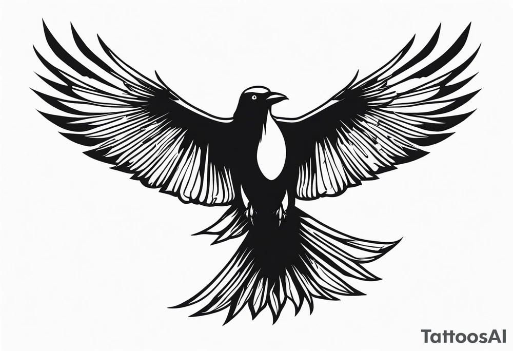 Crow in flight tattoo idea