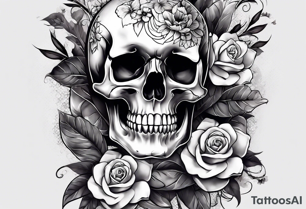 extreme joint pain breaking through skin on arm skull no flowers tattoo idea