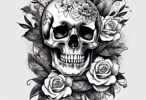 extreme joint pain breaking through skin on arm skull no flowers tattoo idea