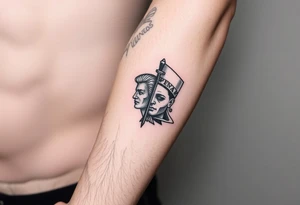 Two people depicting War and Peace tattoo idea