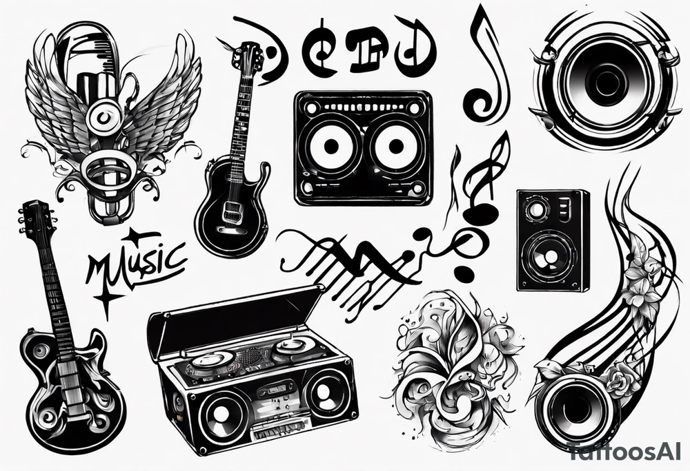 music sound tattoo idea
