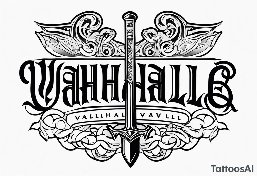 Valhalla sword tattoo idea